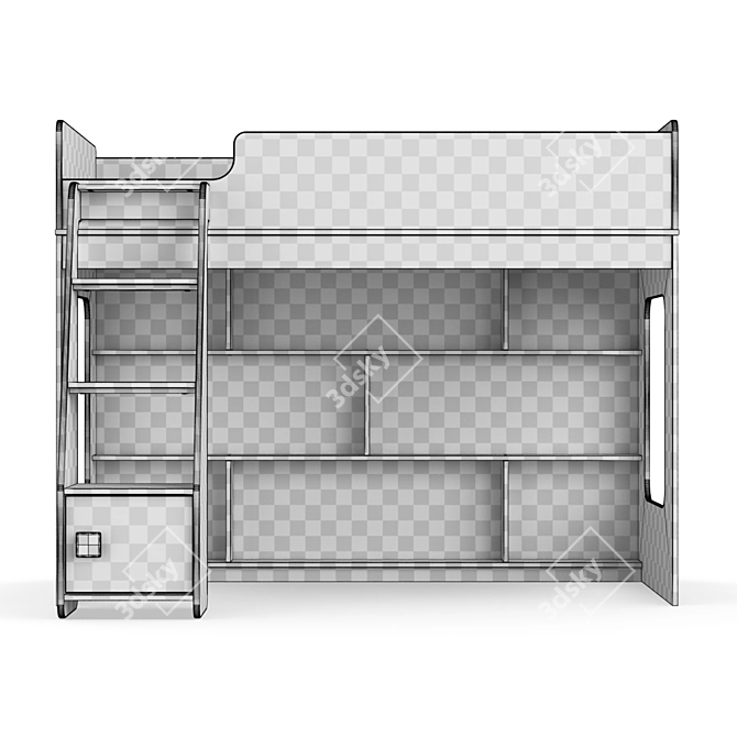 Modular Children's Bed Set - Legenda K42C + LP42B 3D model image 4
