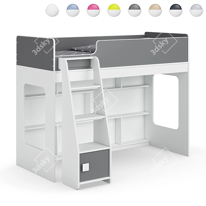 Modular Children's Bed Set - Legenda K42C + LP42B 3D model image 6