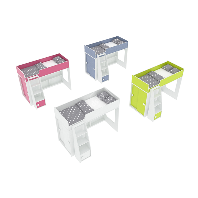 Legenda K42F + LP42B Modural Loft Bed 3D model image 3