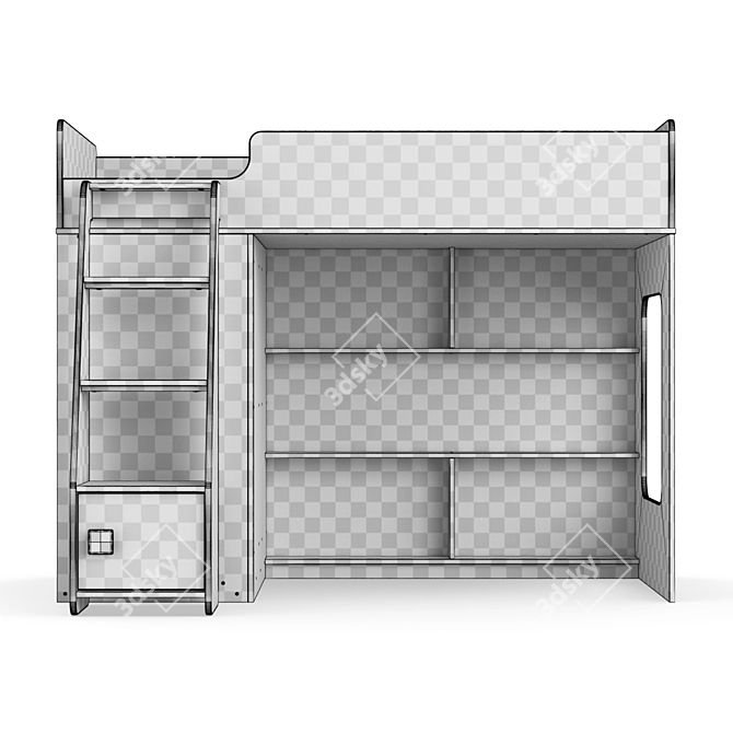 Legenda K42F + LP42B Modural Loft Bed 3D model image 4