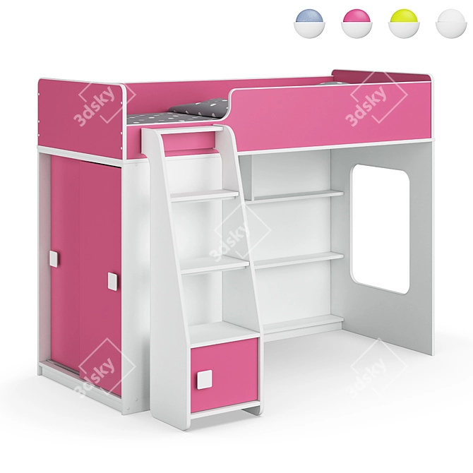 Legenda K42F + LP42B Modural Loft Bed 3D model image 6