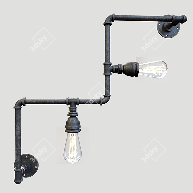 Industrial Loft Wall Sconce 3D model image 1