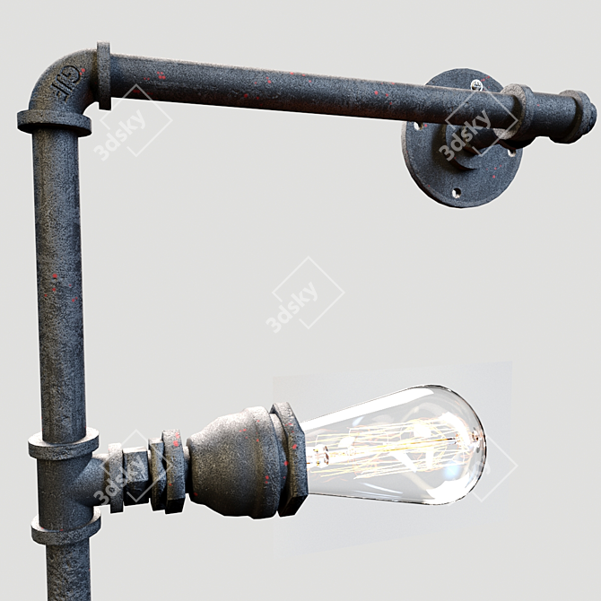 Industrial Loft Wall Sconce 3D model image 2