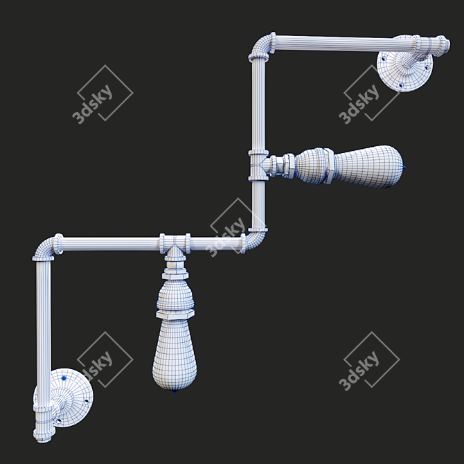 Industrial Loft Wall Sconce 3D model image 3