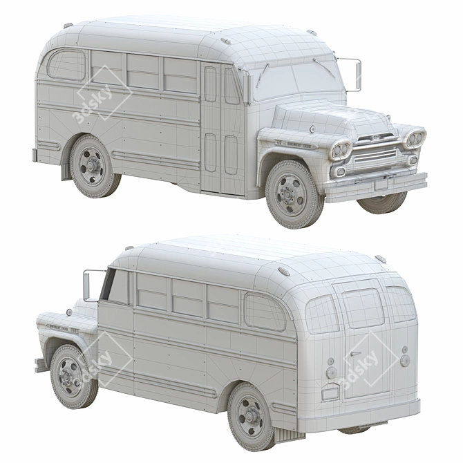 Chevrolet Viking School Bus: Spacious & Reliable 3D model image 4