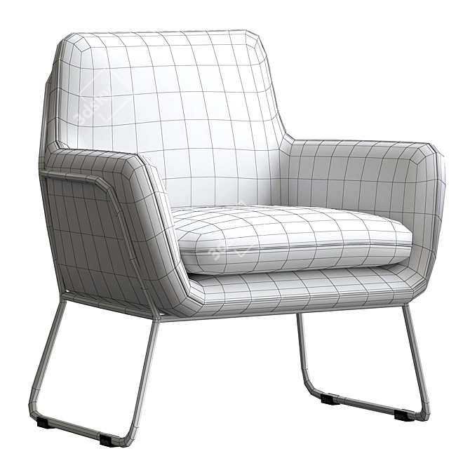 Elegant Hermann Armchair 3D model image 5