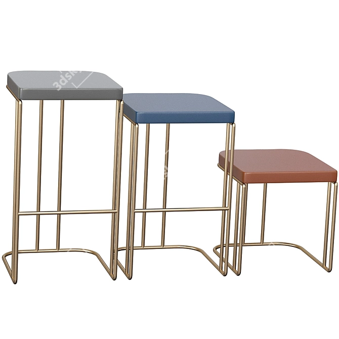 Sedis Stool: Low, Bar, High 3D model image 2