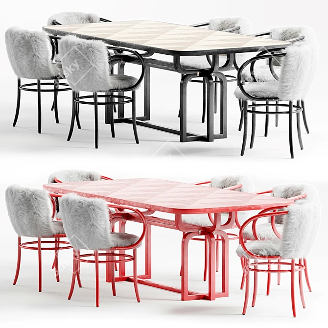 Elegant Wiener Stuhl - Christmas Bliss 3D model image 1