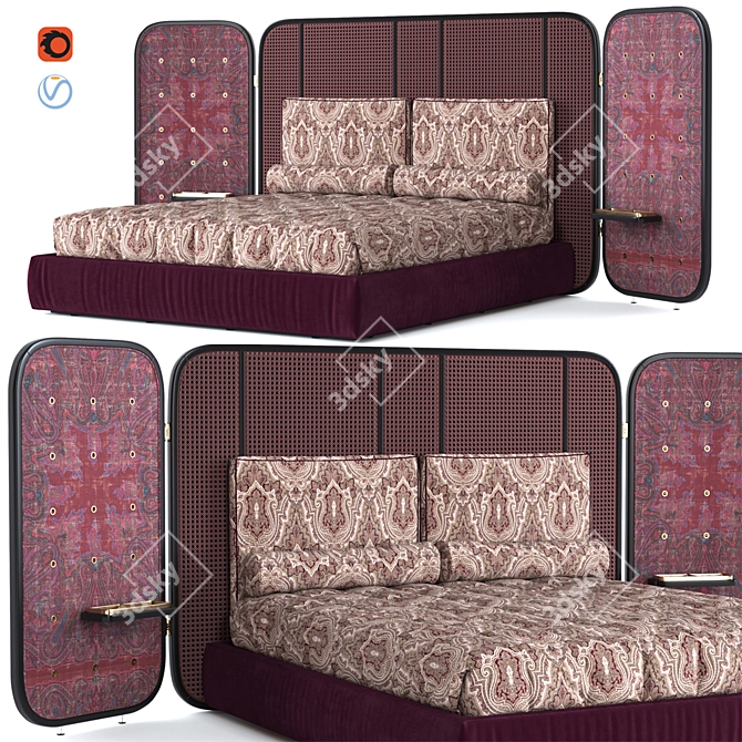 Luxury Timgad Bed: Elegant and Spacious 3D model image 6