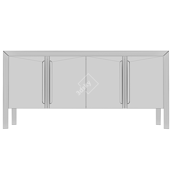 Square 4-Fronts Chest of Drawers 3D model image 3
