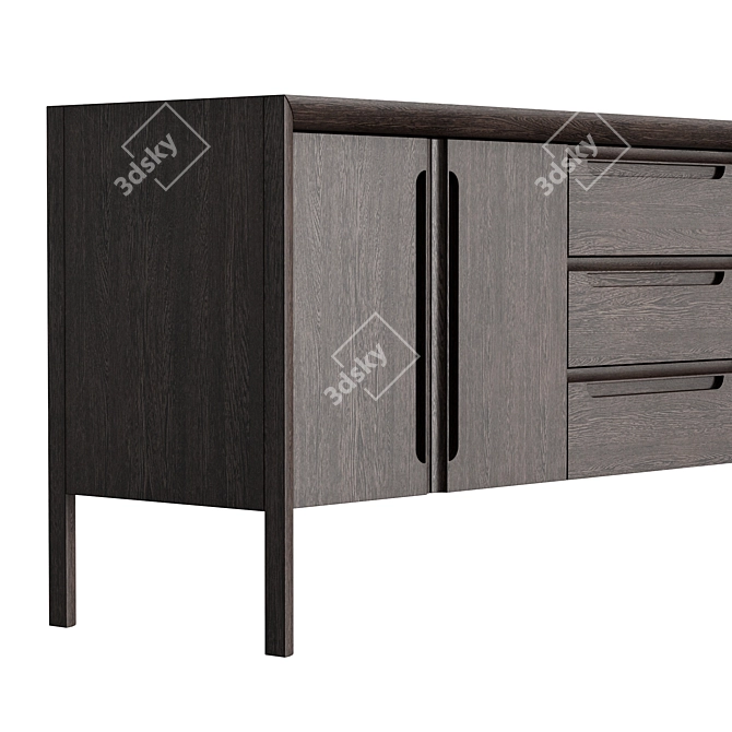 Minimalist Square Chest of Drawers 3D model image 2