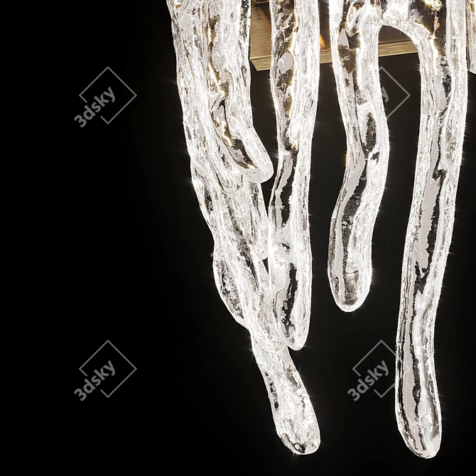 Frozen Elegance Glass Wall Lamp 3D model image 3