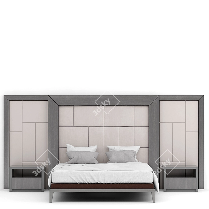 Spacious and Stylish Bed Set 3D model image 2