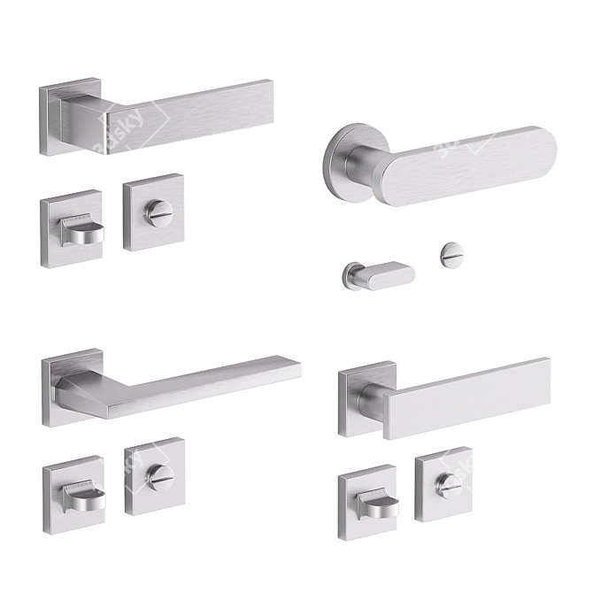 Stylish Lualdi Door Handles 3D model image 2