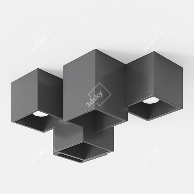 Heraea Plaster Ceiling Lamp 3D model image 2