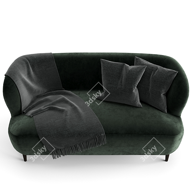 Modern Gubi Stay Sofa: Stylish Wood Legs 3D model image 2