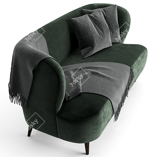 Modern Gubi Stay Sofa: Stylish Wood Legs 3D model image 4