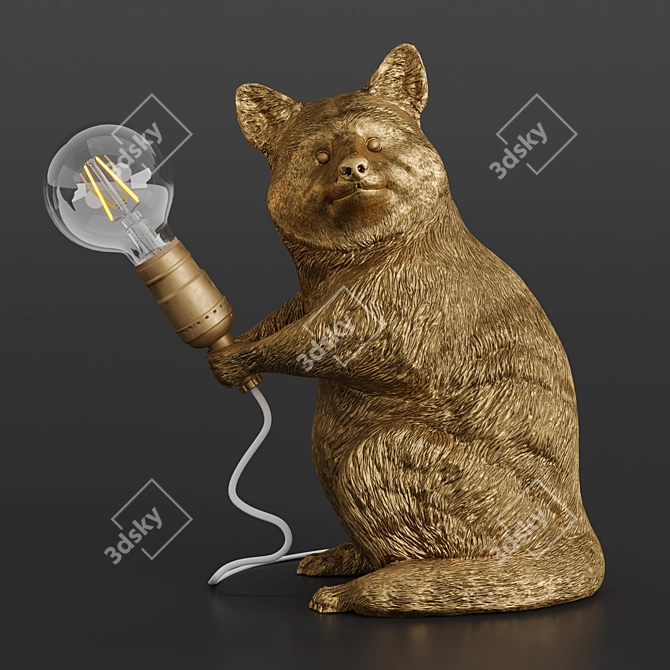 Woodland Glow Raccoon Lamp 3D model image 1