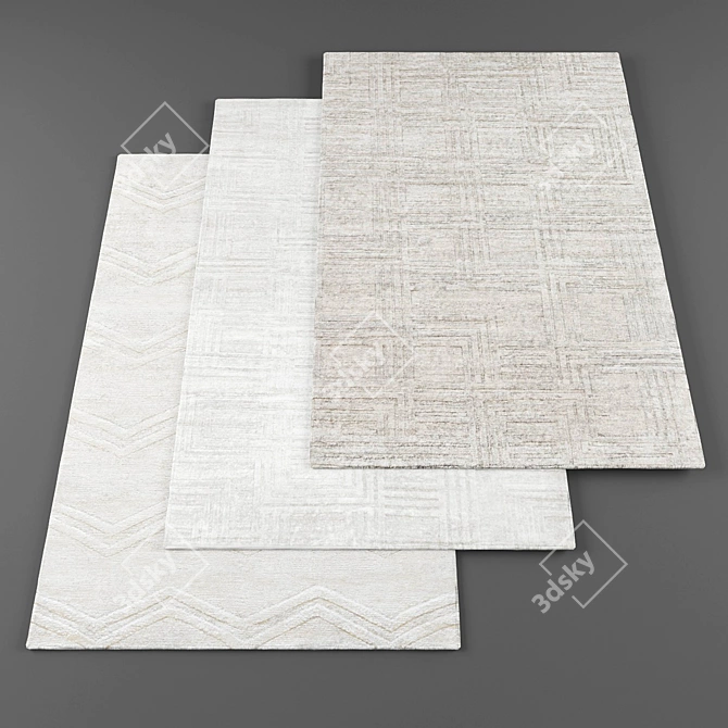 4-Piece Carpet Collection: Perfect for Any Space 3D model image 1