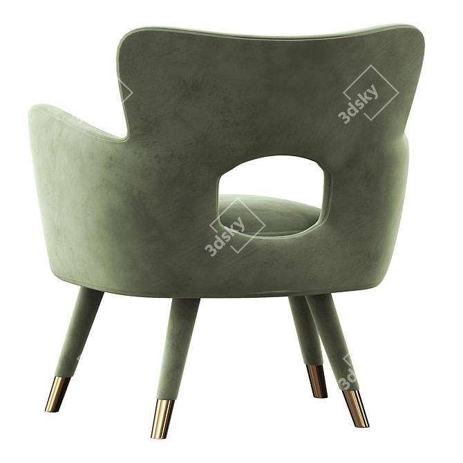 Vintage Elegance: Shane Wingback Accent Chair 3D model image 4