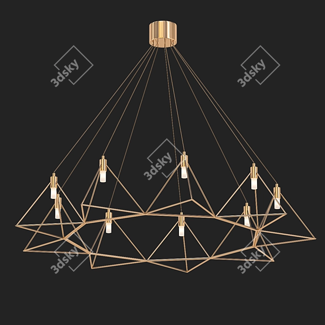 Diamond Geometric LED Pendant 3D model image 1