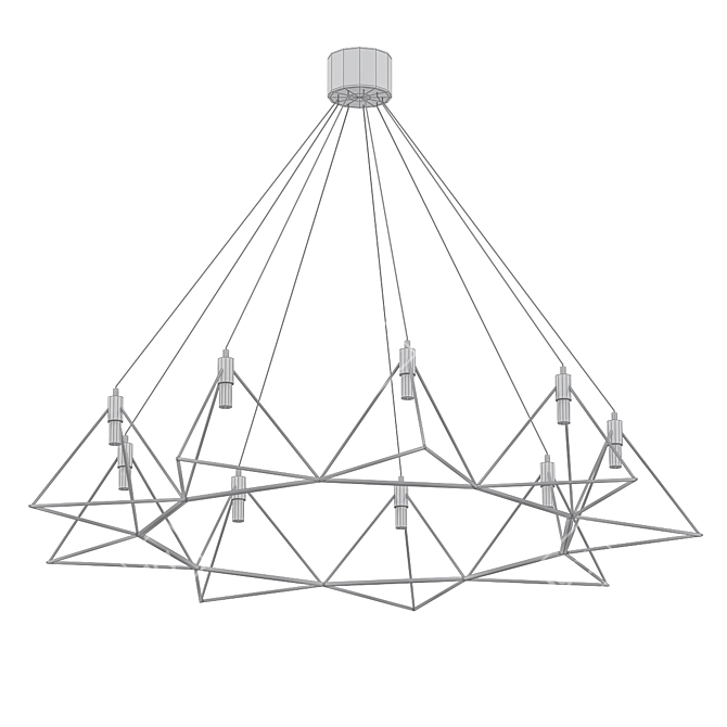 Diamond Geometric LED Pendant 3D model image 2