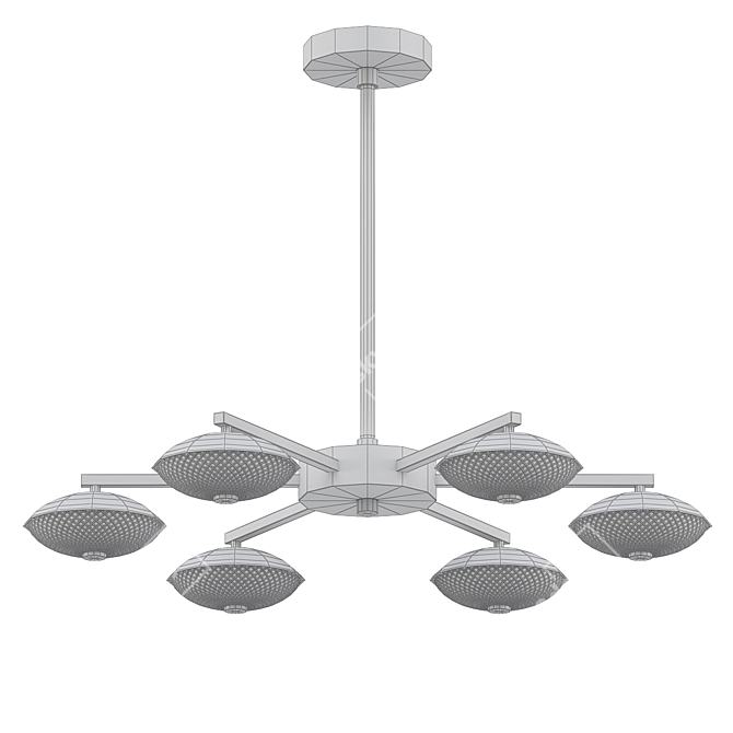 Minimalist Industrial Style Chandelier 3D model image 2