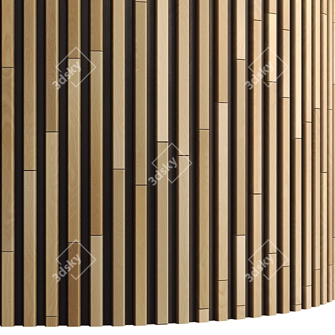 Striped Wood Panel Texture Kit 3D model image 2