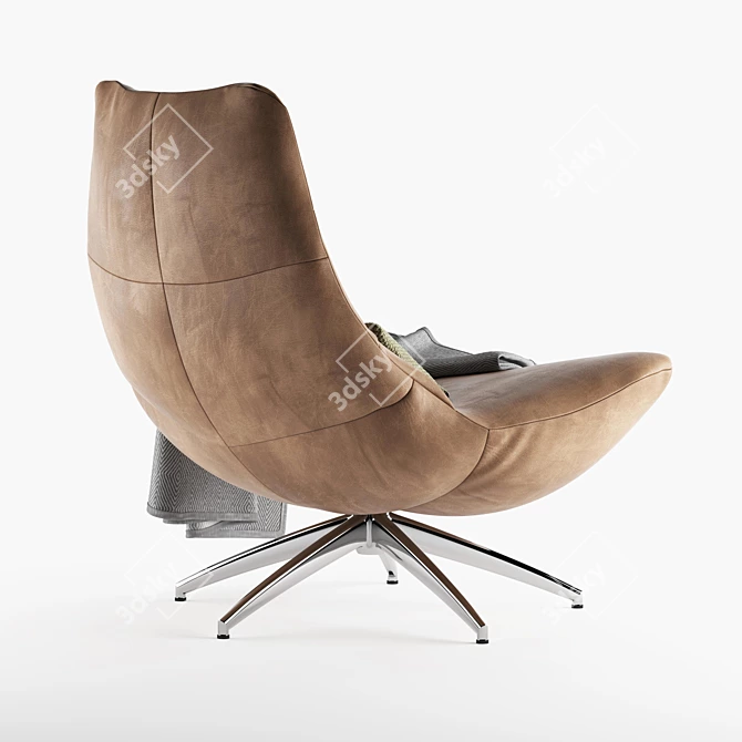 Reflex Brown Swivel Armchair 3D model image 3