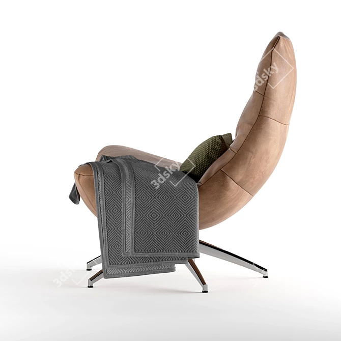 Reflex Brown Swivel Armchair 3D model image 4