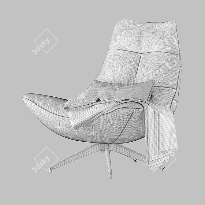 Reflex Brown Swivel Armchair 3D model image 5