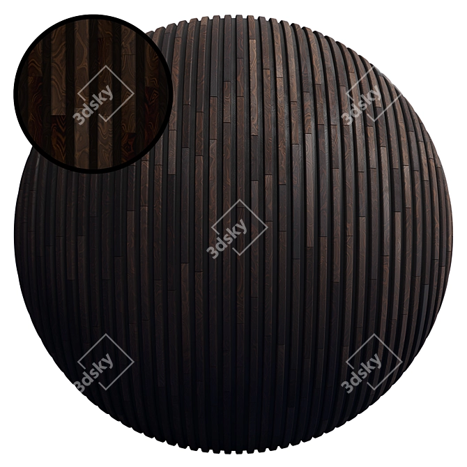 Striped Wood Panel - High-Quality PBR Texture Set 3D model image 1
