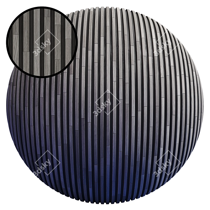 Striped Wood Panel Texture Kit 3D model image 1