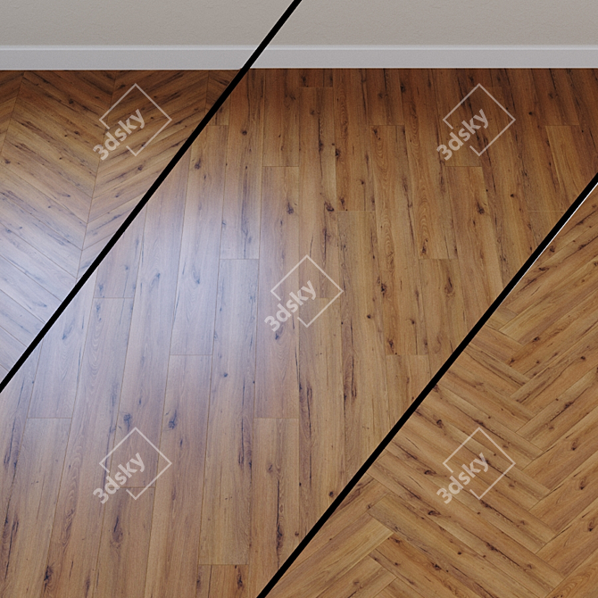 Rustic Oak Brown Laminate: Wineo 500 Large 4V 3D model image 1