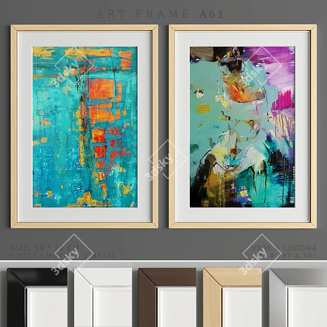 Elegant 2-in-1 Art Frame - A61 3D model image 1