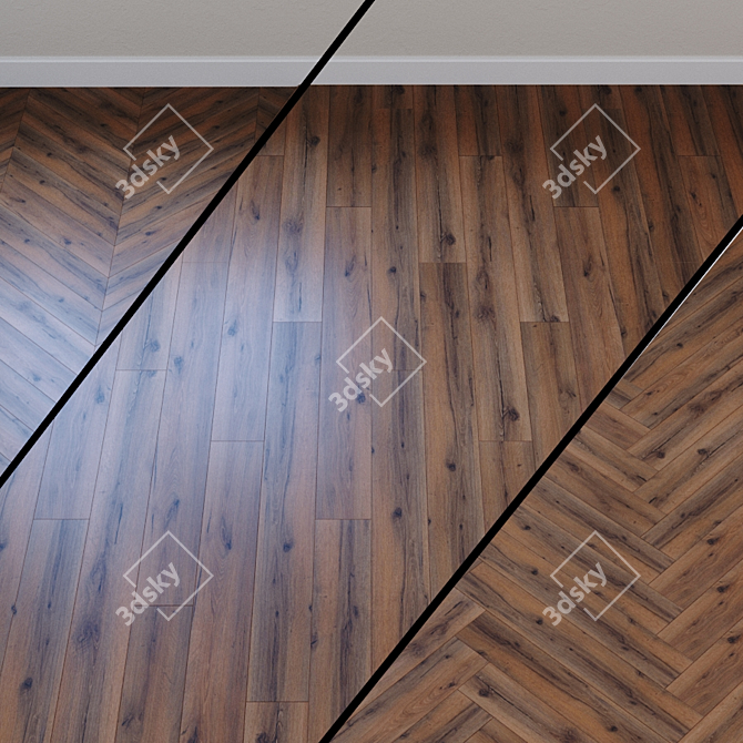 Rustic Brown Laminate Flooring 3D model image 1