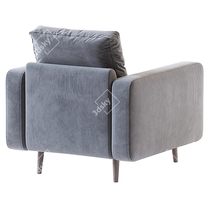Modern Gray Textile Armchair 3D model image 3