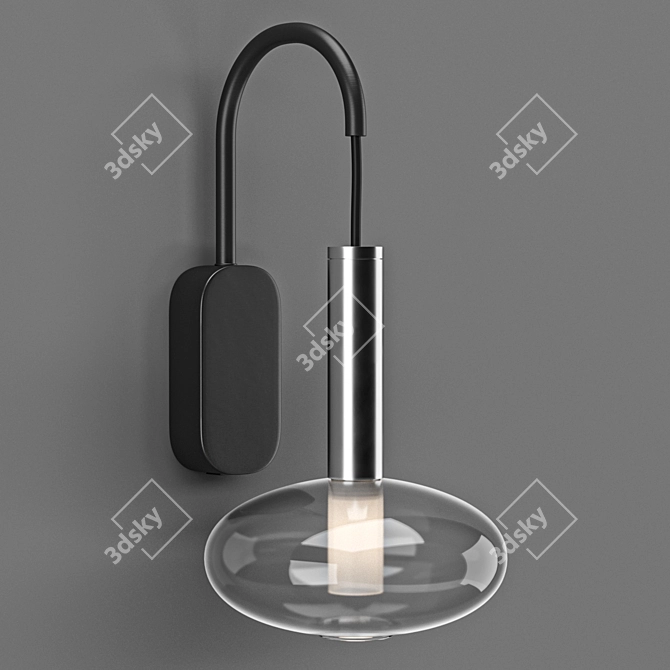 Modern Black Matte Wall Lampatron - 14.3x28.5cm 3D model image 1