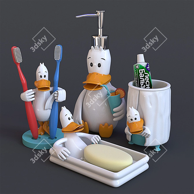 Title: Quacktastic Bathroom Accents 3D model image 1