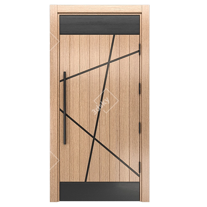 Abstract Steel-Wood Door 3D model image 4