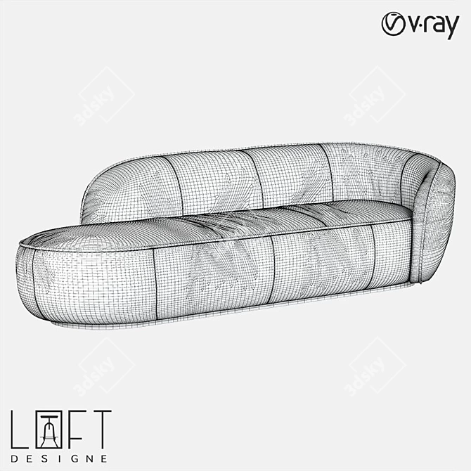 Modern Leather Sofa 30915 3D model image 2