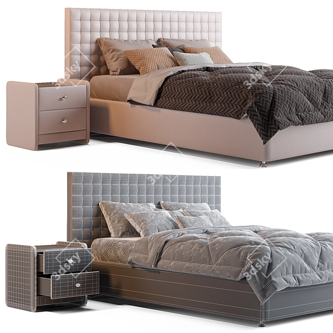 Luxurious Askona Arno Bed 3D model image 3