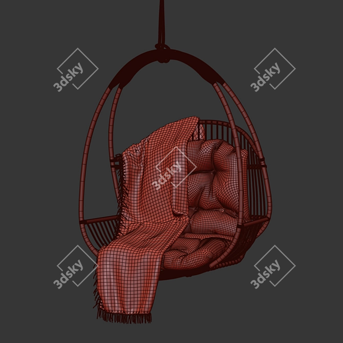 Vintage Hanging Chair - Hemingway Style 3D model image 3