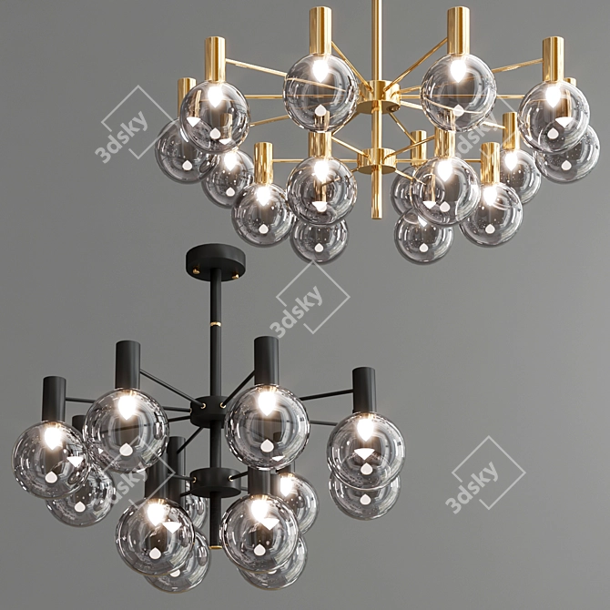 Modern LED Chandelier: Elegant Illumination 3D model image 2