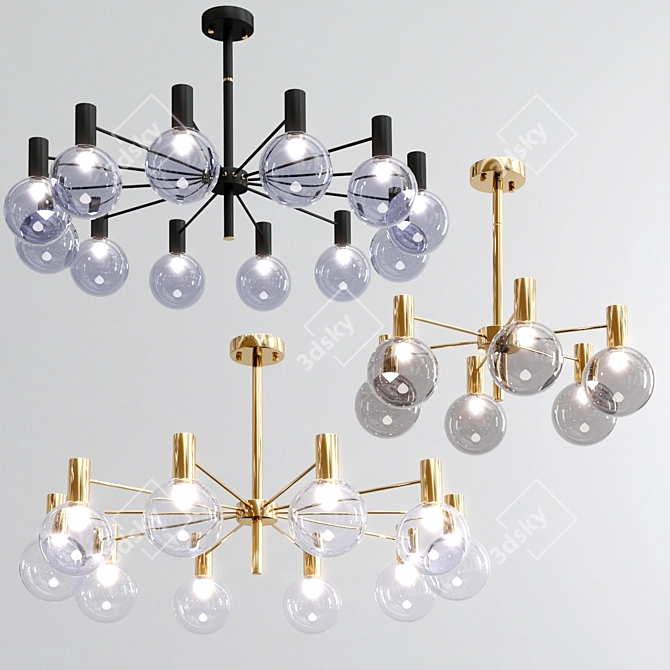 Modern LED Chandelier: Elegant Illumination 3D model image 3