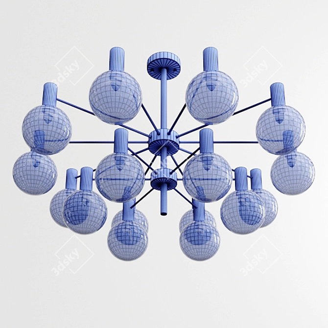 Modern LED Chandelier: Elegant Illumination 3D model image 4