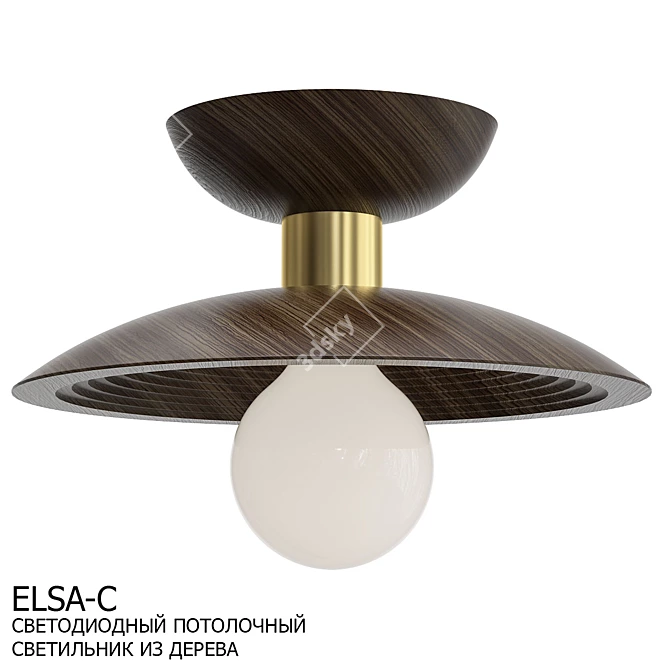 Rustic Wooden Pendant Light 3D model image 1