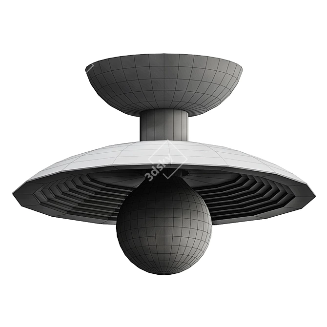 Rustic Wooden Pendant Light 3D model image 2