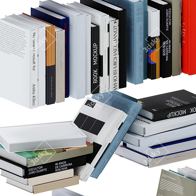 Artistic Design Book Collection 3D model image 2