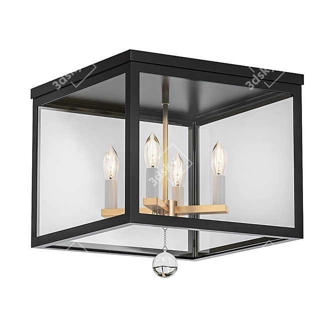 Modern Black Weston Flush Mount 3D model image 1